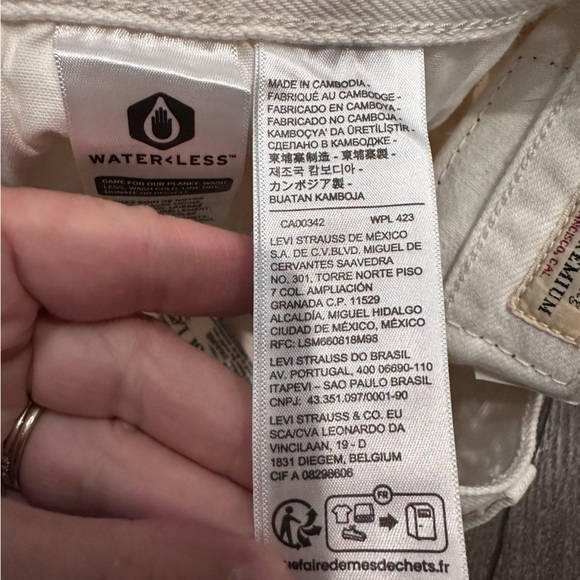 New Levi's Premium Shorts 29 Women's 501 Original Fit High Rise White Boho 2.5" - Picture 8 of 15